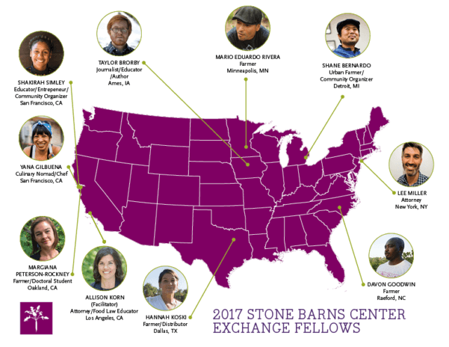 Map of 2017 Exchange Fellows